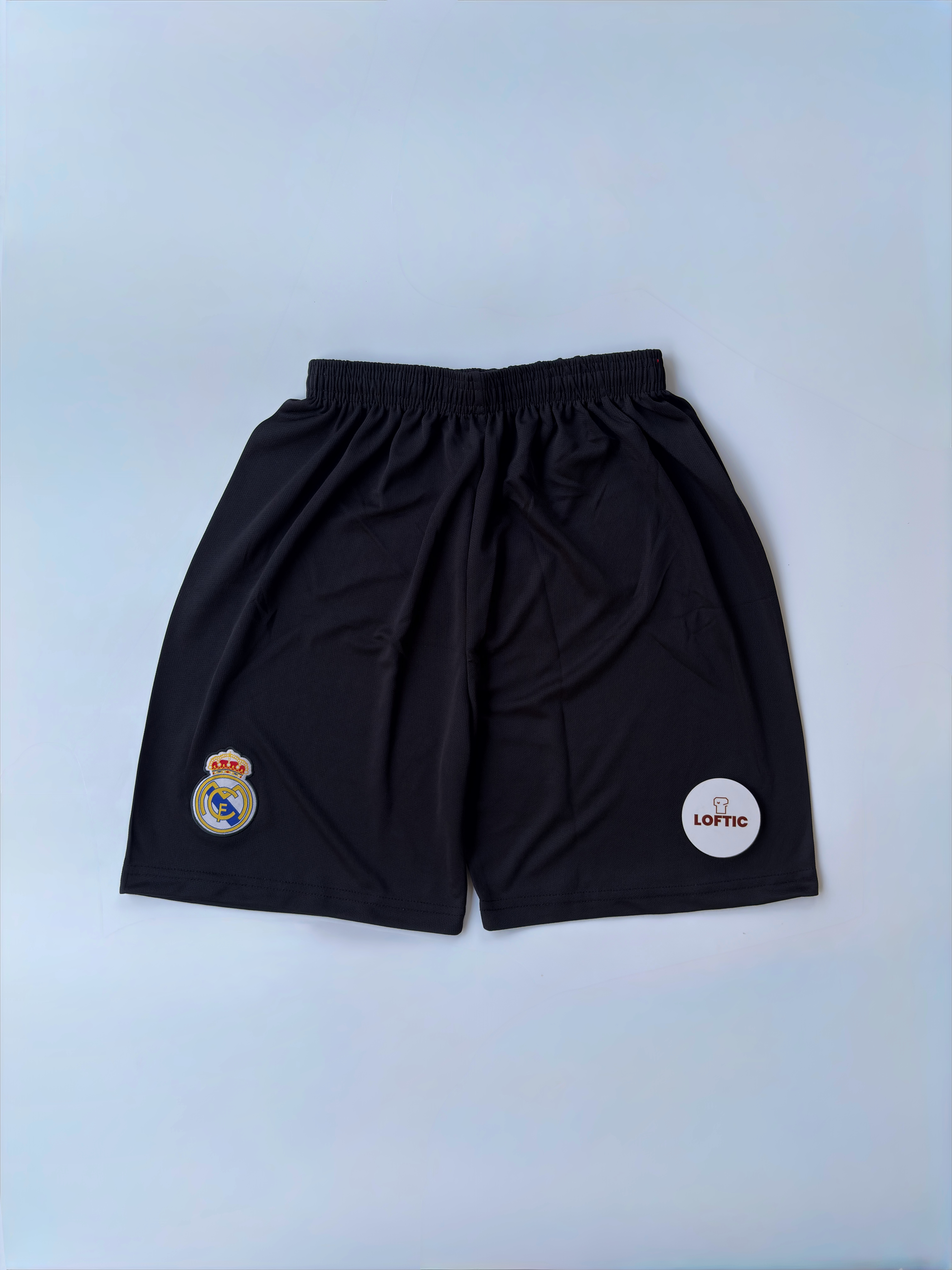 Madrid Embroidery Black Shorts