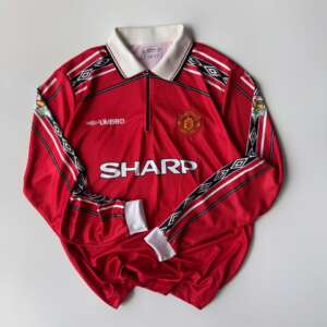Manchester United 1998-2000 Retro Home Jersey Long Sleeve (Embroidery)